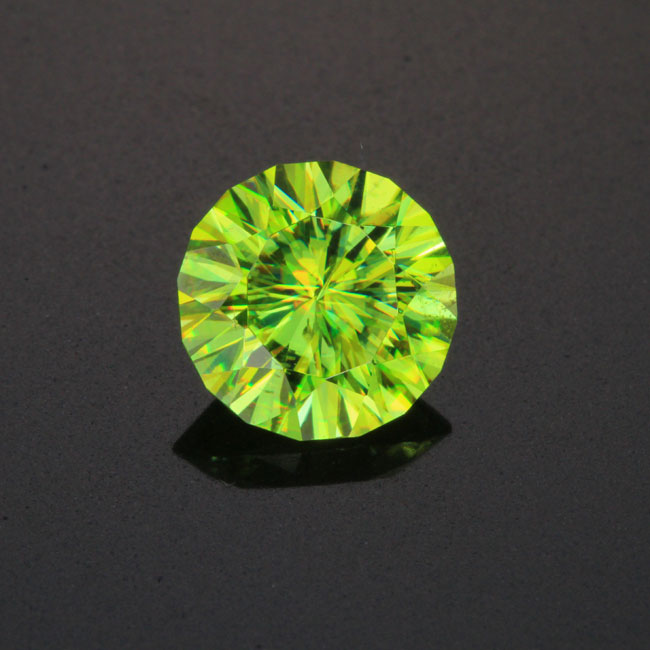 Green Round Brilliant Sphene Gemstone 4.36 Carats