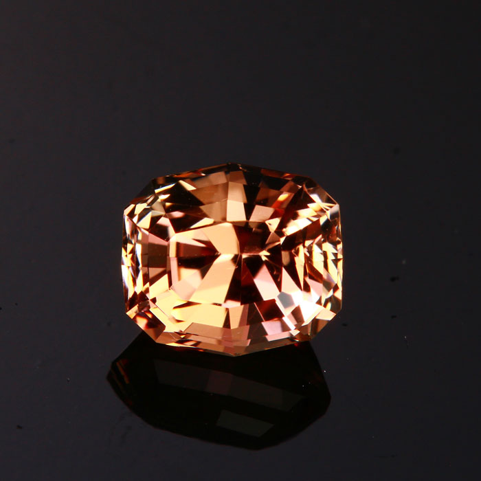 step antique cushion sunstone gemstone Oregon pink