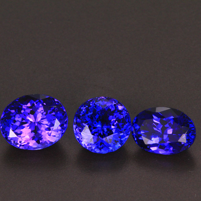 Round and Oval Investment Package Trio Tanzanite Gemstones