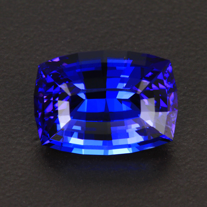 Violet Blue Stepped Antique Cushion Tanzanite Gemstone 8.36 Carats