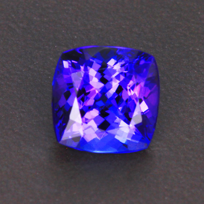 Blue Violet Square Cushion Tanzanite Gemstone 3.53 Carats