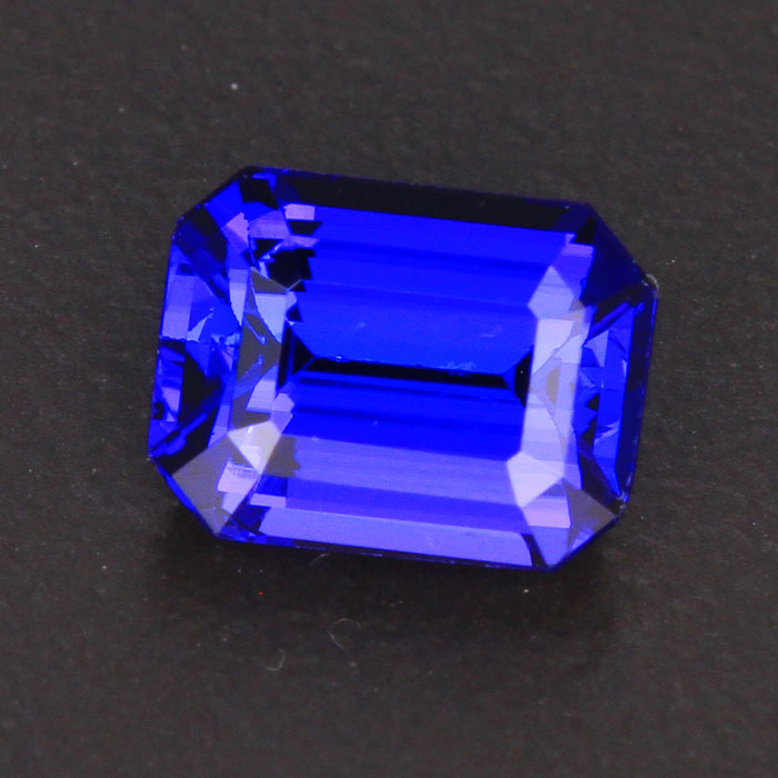 Violet Blue Emerald Cut Tanzanite Gemstone 2.17 Carats