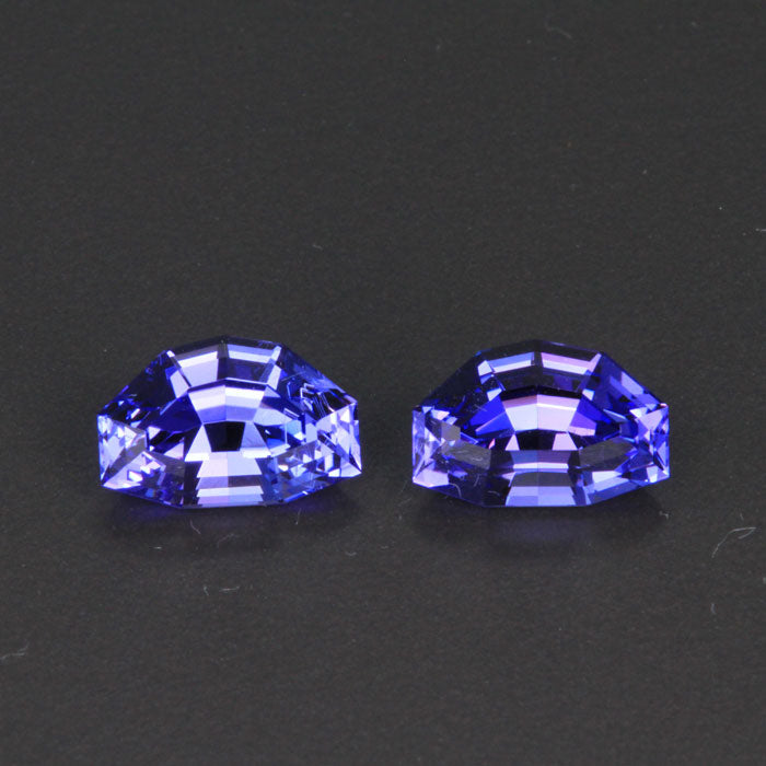 Matching Pair of Epaulette Cut Tanzanite Gemstones 6.37 Carats