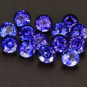 7mm tanzanite round gemstones deep color purple blue