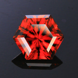 Red Hexagonal Barion Zircon Gemstone 11.30 Carats